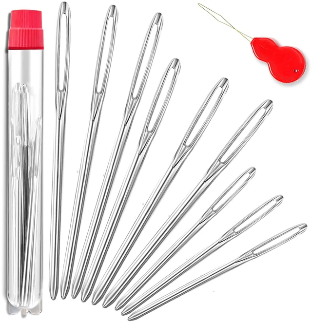 Main image of ORRDICE Large-Eye Blunt Needles, 9 Pieces, Stainless Steel, for Yarn Knitting, Sewing, Crafting, Knitting, Weaving, Stringing, and Finishing off Crochet Projects