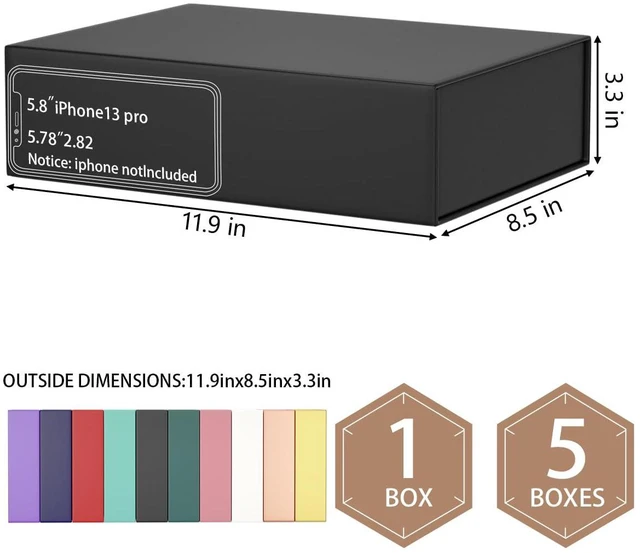 Alt view image 6 of 6 - Black Gift Box 11.9" x 8.5" x 3.3" with Magnetic Closure
