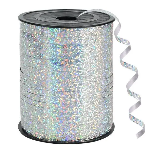 Main image of BEISHIDA 500 Yards Silver Curling Crimped Ribbon, Shiny Metallic Balloon String for Gift Wrapping, Party, Festival, Art, Craft, Decor, Florist, Flowers