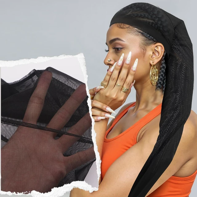 Alt view image 3 of 6 - Hair Weave Sleeve for Locs, Breathable Loc Sleeve for Braids, with Elastic Band, Black