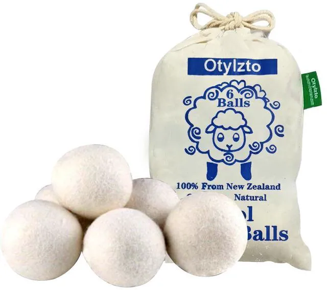 Main image of Otylzto Wool Dryer Balls 6-Pack, Reusable Natural Fabric Softener, Reduce Clothing Wrinkles, Dry Clothes Faster, Eco-Friendly
