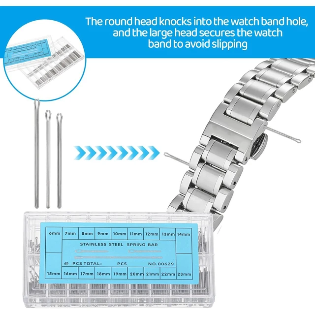 Alt view image 6 of 7 - Bewudy 360Pcs Watch Band Link Cotter Pin Assortment, Silver