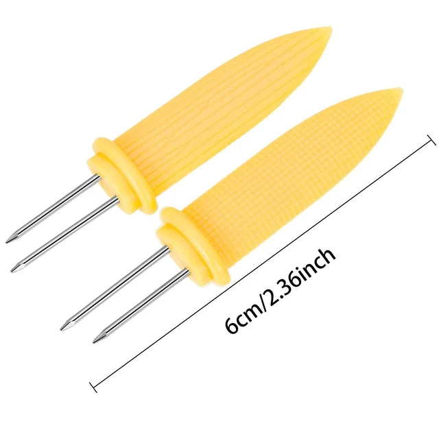 Alt view image 4 of 6 - 10PCS Stainless Steel Corn on the Cob Skewers, Twin Prong Corn Holders for BBQ Home Cooking