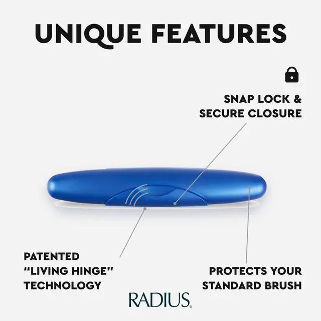 Alt view image 6 of 7 - RADIUS Toothbrush Travel Case for Standard Brush, BPA-Free Recycled Plastic, Portable, Light Blue, 8.25H x 1.38W x 1.75L in