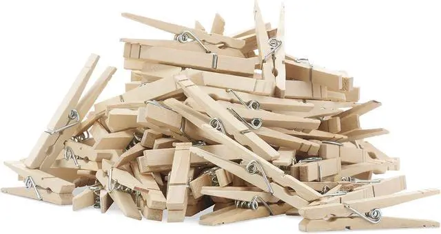 Alt view image 5 of 5 - Whitmor 50 Pack 3.38 Inch Heavy Duty Wooden Clothespins, Natural Wood with Rust-Resistant Springs for Laundry Line, Hanging Clothes, Photos, Crafts and DIY Projects