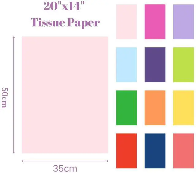 Alt view image 7 of 7 - Tissue Paper 12 Colors 60 Sheets for Crafts Gift Bags Packaging Floral Party Decoration