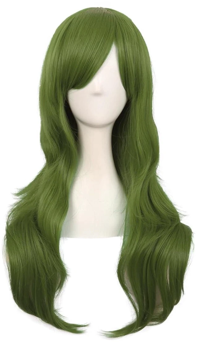 Main image of MapofBeauty 28Inch Long Curly Hair Cosplay Wig, Olive Green