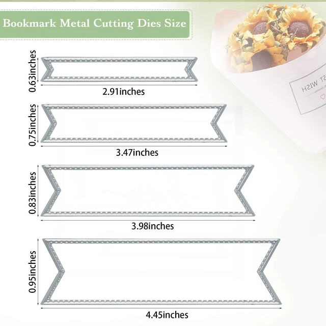 Alt view image 6 of 6 - WILLBOND 2Pcs Metal Cutting Banner Dies for Card Making Classic Style