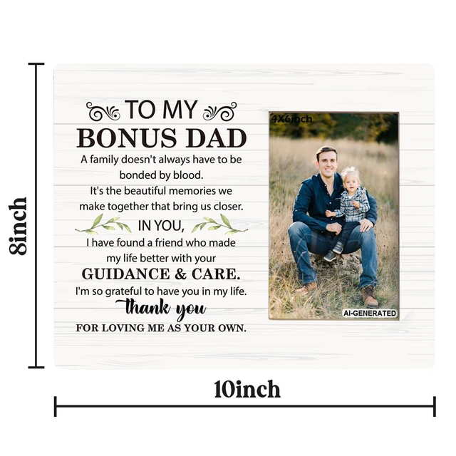 Alt view image 6 of 6 - Gift for Bonus Dad Stepdad Photo Frame, 4x6 Inches Wall Art Tabletop Home Decor, Thank You for Loving Me as Your Own