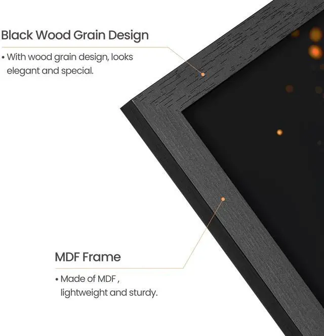 Alt view image 4 of 6 - Upsimples 12x16 Picture Frame, Wall Gallery Frame, Engineered Wood, Black, 1 Pack