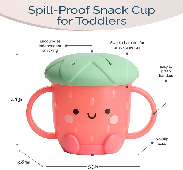 Alt view image 2 of 7 - Itzy Ritzy Toddler Snack Cup - Spill-Proof with Soft Silicone Lid, Strawberry