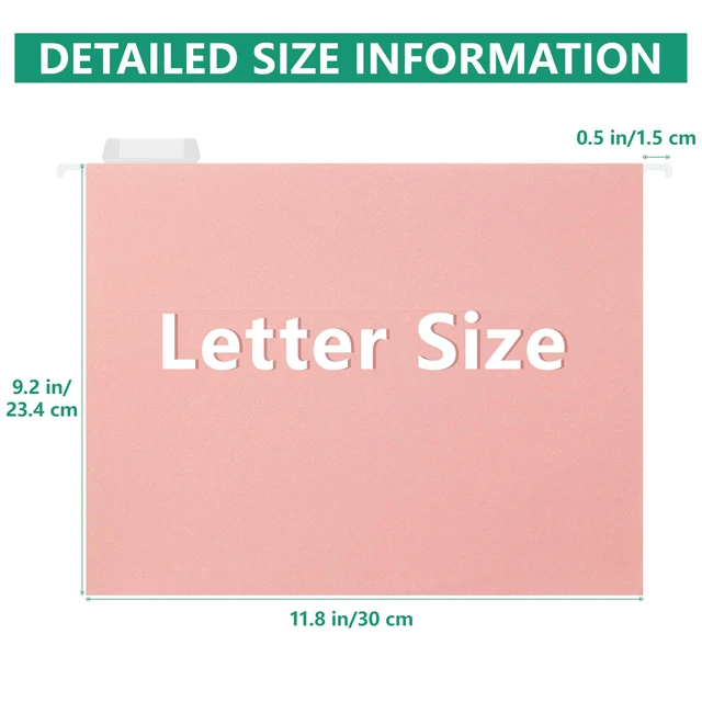 Alt view image 5 of 7 - Hanging File Folders, Letter Size, 6 Pack, Pastel Colors, 1/5-Cut Tabs, Heavy Duty 1-Inch Expansion for Documents and Paper