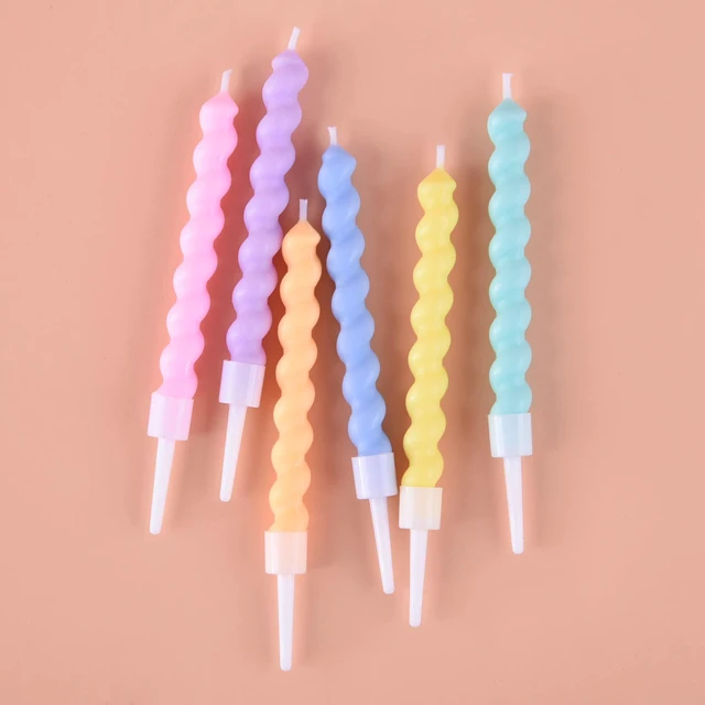 Alt view image 6 of 6 - PHD CAKE 24-Count Rainbow Spiral Birthday Candles with Holders
