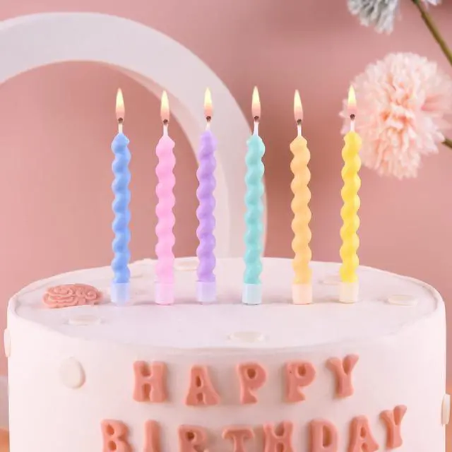 Alt view image 2 of 6 - PHD CAKE 24-Count Rainbow Spiral Birthday Candles with Holders