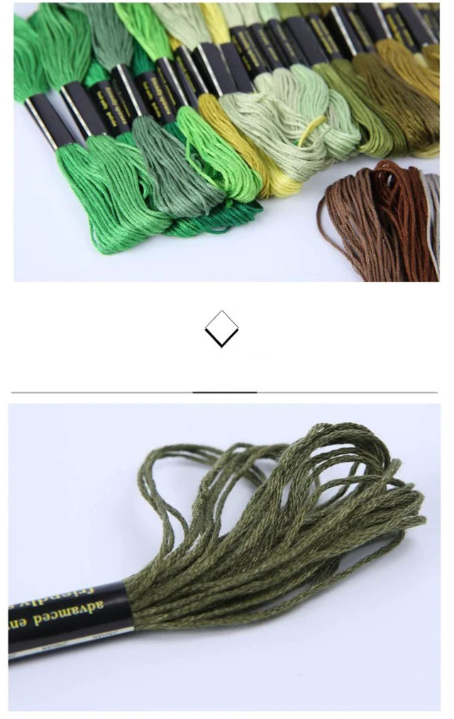 Alt view image 7 of 7 - 50 Skeins Rainbow Color Cotton Embroidery Floss for Cross Stitch Friendship Bracelet Craft Thread