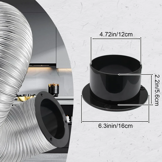 Alt view image 5 of 7 - 5 Inch Plastic Duct Connector Flange, Straight Pipe Flange