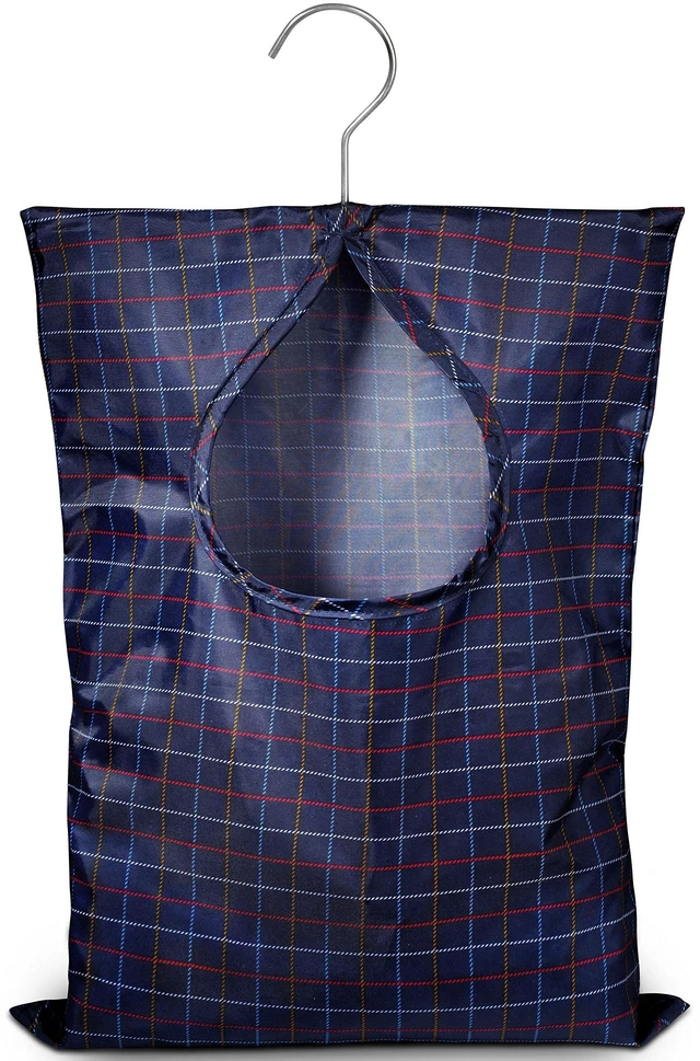 Main image of Handy Laundry Clothespin Bag, 11"x15", Holds 100 Medium Clothespins, Water-Repellent, Hook for Hanging & Sliding on Clothesline, Extra-Large Opening