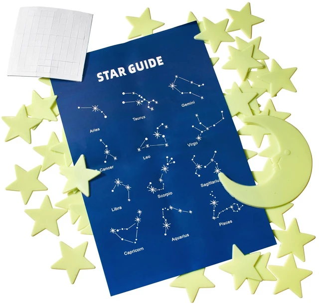 Alt view image 3 of 4 - Starry Night Big & Bright Glow Stars - Extra Large, Extra Strong Glow for Walls & Ceilings - Safe Mounting Putty Included
