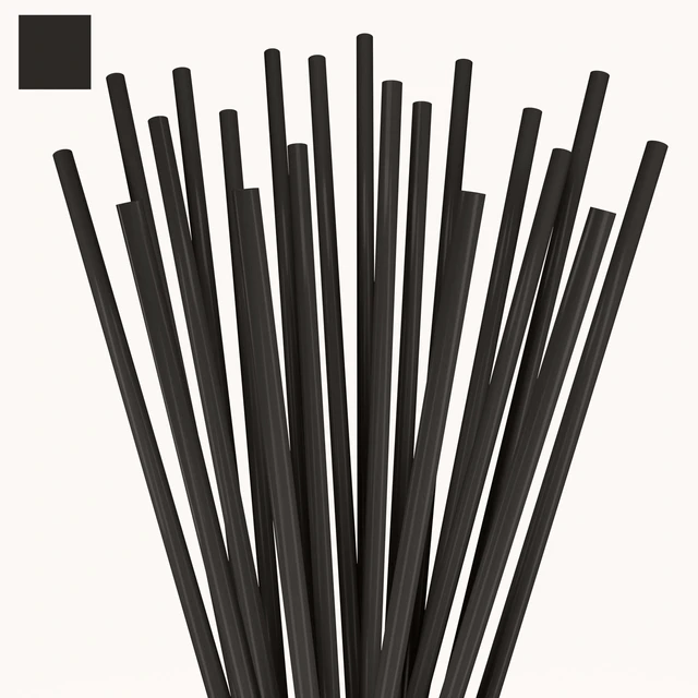 Alt view image 3 of 5 - 5 Inch Slim Plastic Coffee Stirrers and Cocktail Straws, Black, 1000 Count