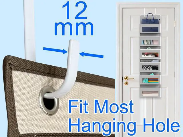 Alt view image 3 of 6 - Mars-Rock Single Over Door Steel Hooks 2 Pack Fit 1-3/8" Door 5.5" White