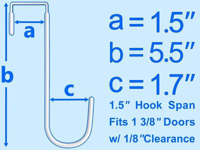 Alt view image 6 of 6 - Mars-Rock Single Over Door Steel Hooks 2 Pack Fit 1-3/8" Door 5.5" White