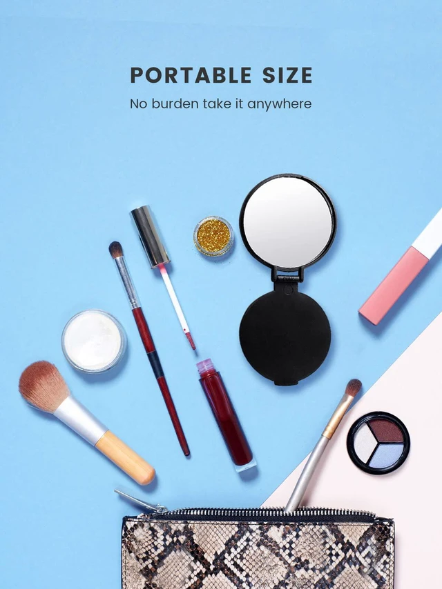 Alt view image 6 of 7 - MOMIRA Compact Mirror 3-Pack, 2.4" Dia, Black Purse Mirror