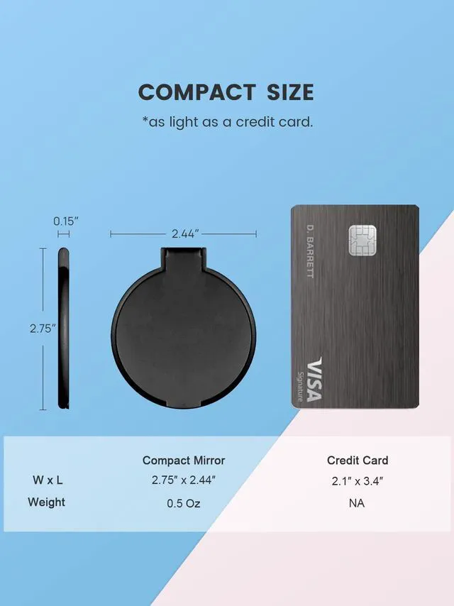 Alt view image 4 of 7 - MOMIRA Compact Mirror 3-Pack, 2.4" Dia, Black Purse Mirror