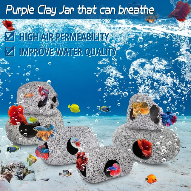 Alt view image 5 of 6 - Ameliade Betta Fish Tank Rock Cave Decor Aquarium Accessories, Small