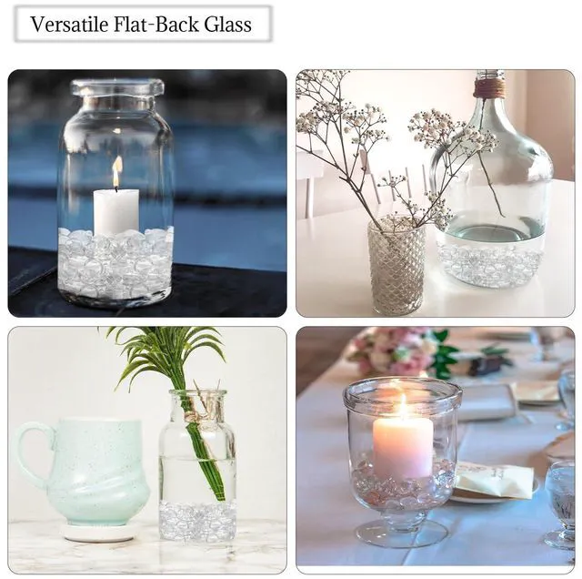 Alt view image 3 of 7 - 5lb Clear Glass Beads, Pebbles, and Flat Glass Marbles for Vase Filler, Flower, Candle, Crafts, Centerpieces, and Wedding Decoration