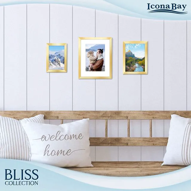Alt view image 3 of 7 - Icona Bay 4x6 Gold Picture Frame Engineered Wood Bliss Collection
