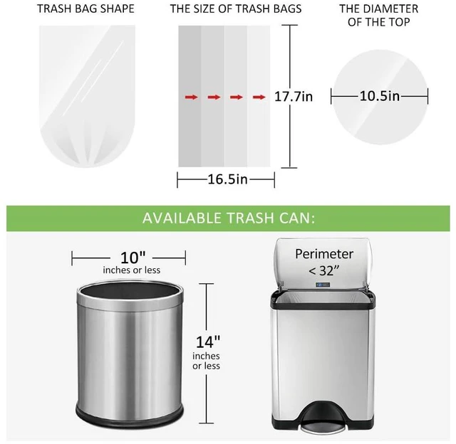 Alt view image 7 of 7 - RayPard 180 Counts 2 Gallon (1.8-2 Gal) Small Clear Strong Trash Bags, Fit 1.6-2.2 Gal Waste Baskets, 6.5-7 Liter for Home Office Kitchen Bathroom Bedroom