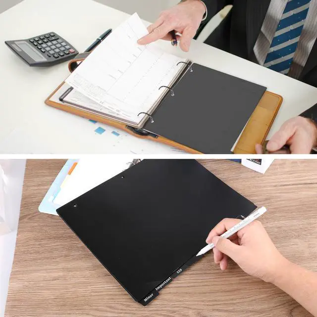 Alt view image 3 of 7 - 8-Tab Plastic Binder Dividers, 3-Ring, Black Set for Notebooks and Binders