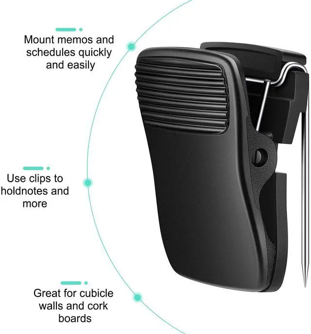 Alt view image 4 of 6 - Chiisong Cubicle Clips for Fabric Walls, 15 Pcs, Black