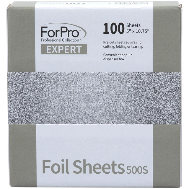 Alt view image 6 of 7 - ForPro Expert Embossed Foil Sheets 500S, Aluminum Hair Foils for Color Application and Highlighting Services, Food Safe, Pop-Up Dispenser, 5" W x 10.75" L, 100-Count
