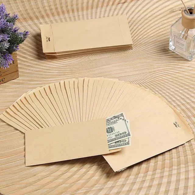 Alt view image 5 of 7 - Mr. Pen Cash Envelopes, 6.5" x 3.5", 100 Pack, Kraft Paper, Self-Adhesive for Budgeting, Money and Coin Saving, Check, Small Item Organizing
