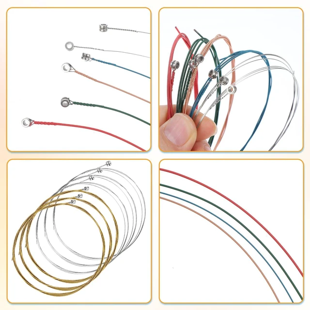 Alt view image 6 of 7 - 3 Sets Acoustic Guitar Strings 6 String Set Classical Guitar Bronze Strings with Small Ball Ends Steel