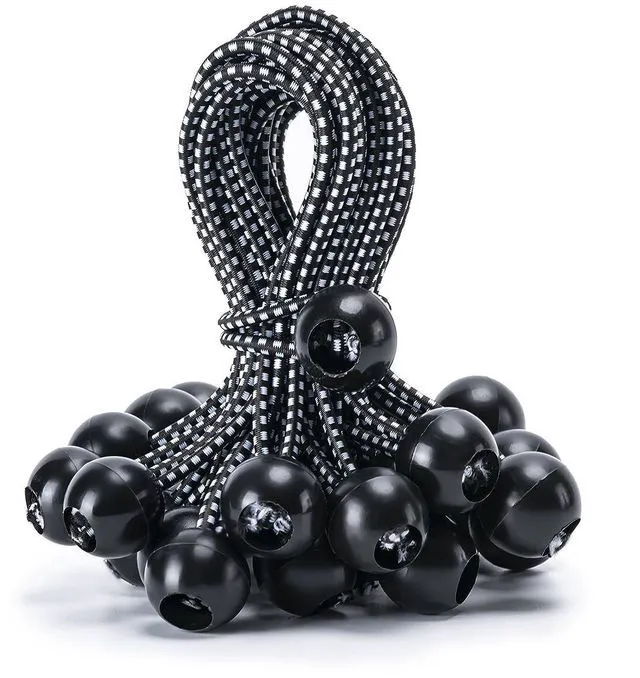 Main image of 30 Pack Heavy Duty Ball Bungee Cord, 6 Inch, Black/White