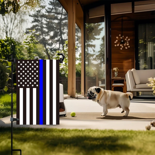 Alt view image 4 of 7 - Garden Flag Pole Stand Holder with Flag Stopper and Clip, Waterproof Powder-Coated Paint for Outside Yard Flags