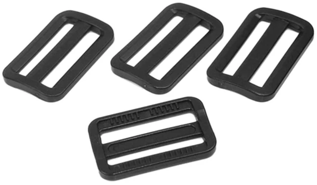 Alt view image 6 of 6 - CooBigo 12 Pack Plastic Tri-Glide Slide Buckles for 1-1/2Inch Straps, Heavy Duty Adjustable Webbing Slider Clip for Backpack, Dog Collar, Harness