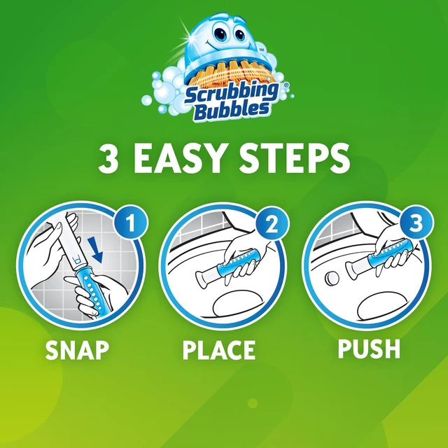 Alt view image 5 of 6 - Scrubbing Bubbles Fresh Gel Toilet Bowl Cleaning Stamps, Berry Burst Scent, 1 Dispenser With 6 Stamps, Helps Prevent Limescale & Rings