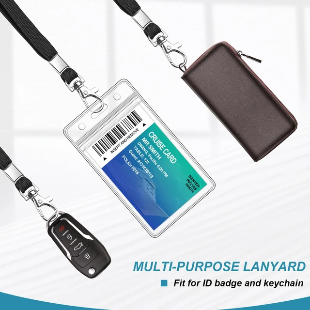 Alt view image 4 of 7 - Koorito 3 Pack Clear ID Badge Holder with Lanyard