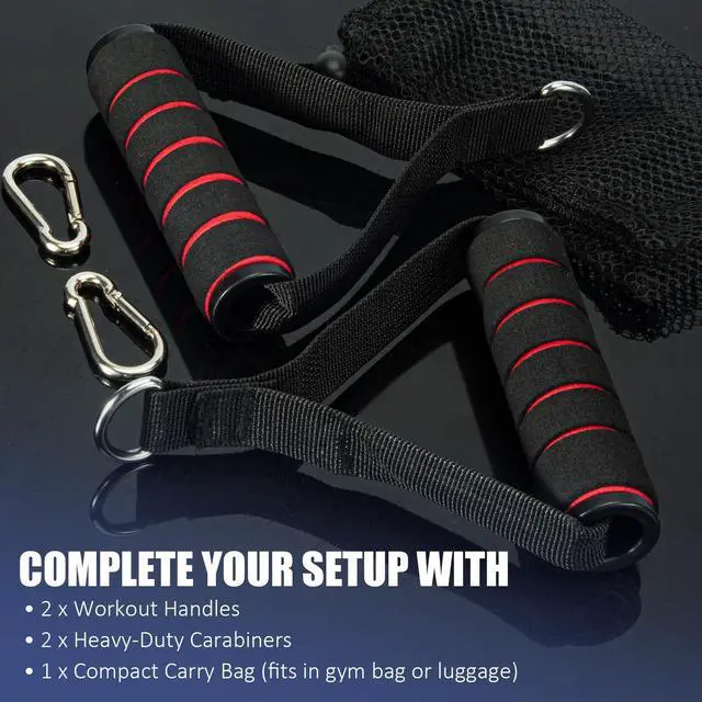 Alt view image 3 of 7 - 2 Pack Upgraded Exercise Handles for Cable Machine Attachments, Strength Training, Pilates, Home Gym, Resistance Bands, Heavy Duty Workout Accessories
