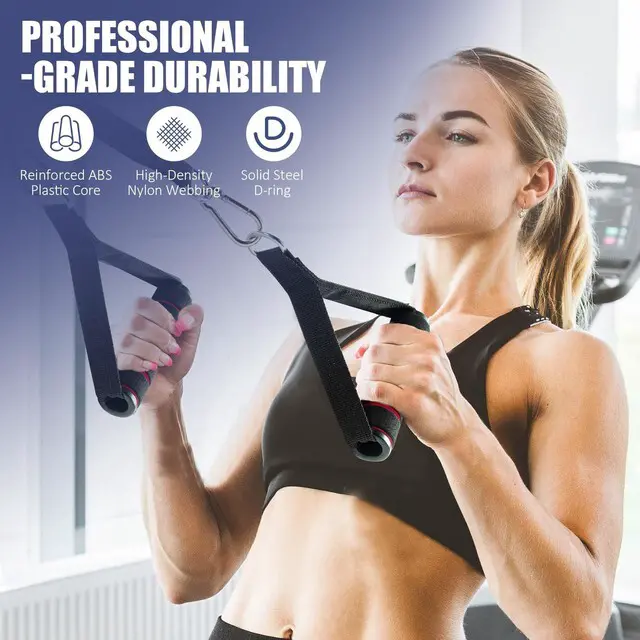 Alt view image 2 of 7 - 2 Pack Upgraded Exercise Handles for Cable Machine Attachments, Strength Training, Pilates, Home Gym, Resistance Bands, Heavy Duty Workout Accessories
