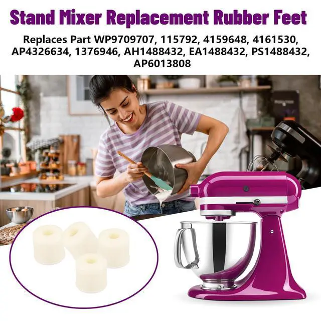 Alt view image 3 of 5 - KitchenAid Stand Mixer Rubber Feet Replacement Parts 4161530, 9709707 Compatible with KSM90, K45SS, KSM75 (5 Pack)
