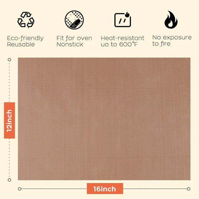 Alt view image 2 of 6 - HTVRONT PTFE Sheets 3 Pack 12 x 16" Non Stick Heat Resistant Reusable Brown