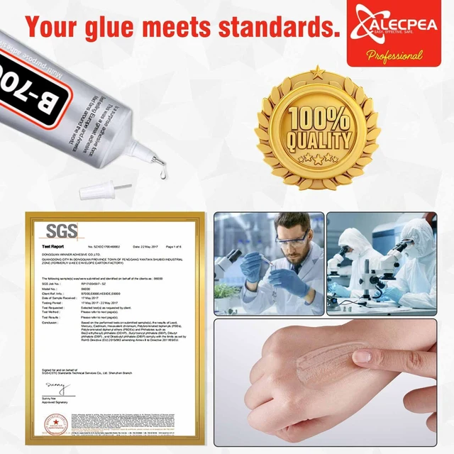 Alt view image 5 of 7 - B-7000 Craft Glue 15ml/0.5oz (2 Pack) Multi-Function Super Adhesive Liquid Fusion Glue for Jewelry Making, Rhinestones, Crafts, Clothes, Shoes, Fabric, Cell Phones