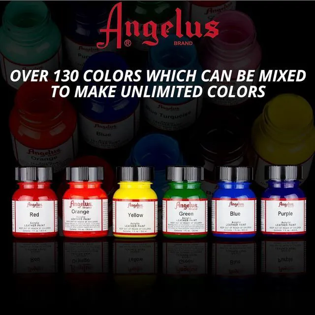 Alt view image 2 of 6 - Angelus Acrylic Leather Paint 1 Fl Oz Black - Professional Flexible, Crack, Scratch, Peel Resistant for Shoes, Sneakers, Canvas, Furniture and Other Leather Projects