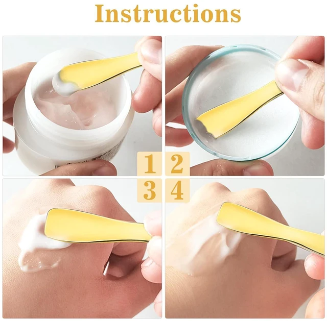 Alt view image 2 of 6 - WLLHYF 3Pcs Metal Cosmetic Spoon Skincare Spatula Stick Applicator