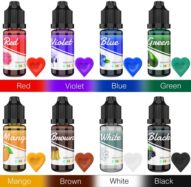 Alt view image 4 of 7 - 8 Colors Silicone Rubber Pigment, Vibrant Liquid Silicone Coloring Dye
