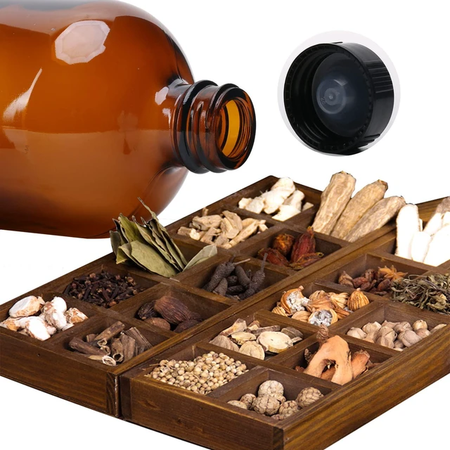 Alt view image 2 of 7 - 2pcs 16oz Amber Glass Boston Round Bottles with Phenolic Poly Cone Caps, Air Tight Seal for Storing Condiments, Essential Oils, and More